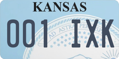 KS license plate 001IXK