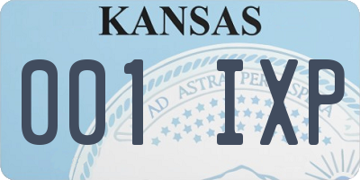 KS license plate 001IXP