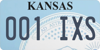 KS license plate 001IXS