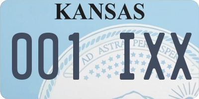 KS license plate 001IXX