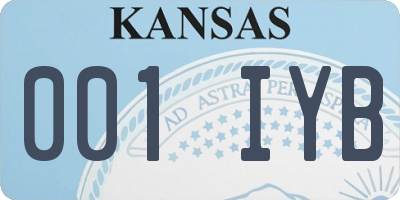 KS license plate 001IYB