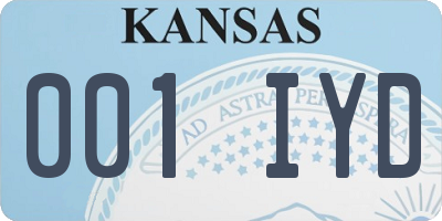 KS license plate 001IYD