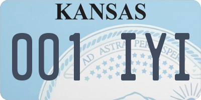 KS license plate 001IYI