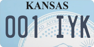 KS license plate 001IYK