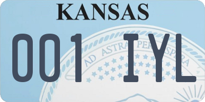 KS license plate 001IYL