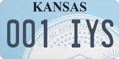 KS license plate 001IYS