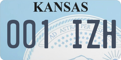 KS license plate 001IZH