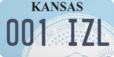 KS license plate 001IZL