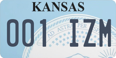 KS license plate 001IZM