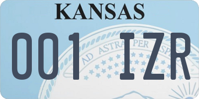 KS license plate 001IZR