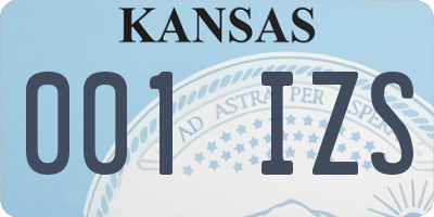 KS license plate 001IZS
