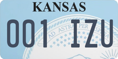 KS license plate 001IZU