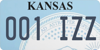 KS license plate 001IZZ