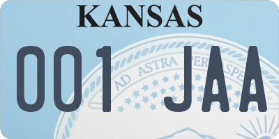 KS license plate 001JAA