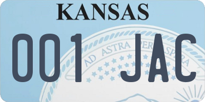 KS license plate 001JAC