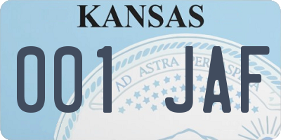 KS license plate 001JAF
