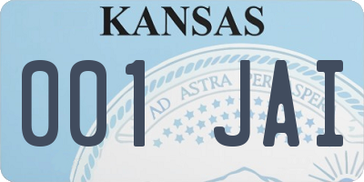 KS license plate 001JAI