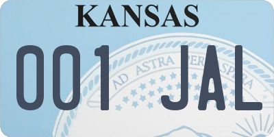 KS license plate 001JAL