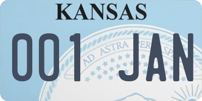 KS license plate 001JAN