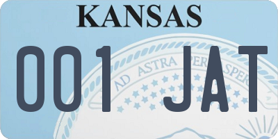 KS license plate 001JAT