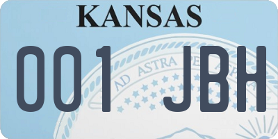 KS license plate 001JBH