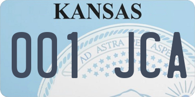 KS license plate 001JCA