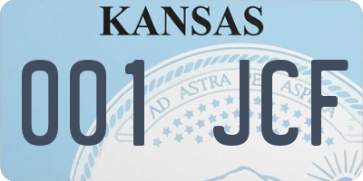 KS license plate 001JCF
