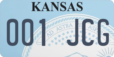 KS license plate 001JCG