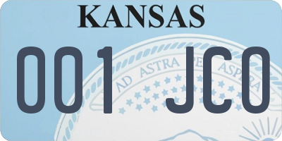 KS license plate 001JCO