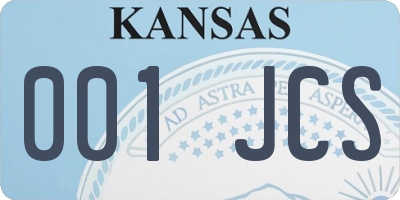 KS license plate 001JCS