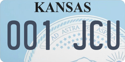 KS license plate 001JCU