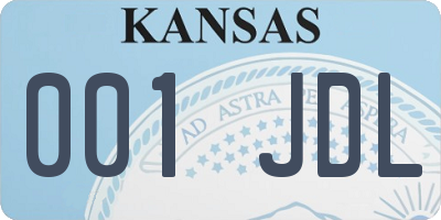 KS license plate 001JDL