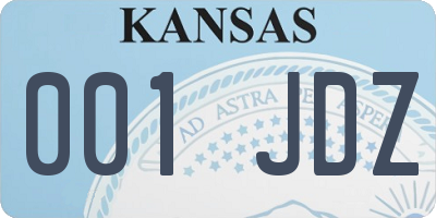 KS license plate 001JDZ