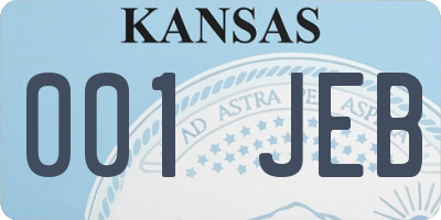 KS license plate 001JEB