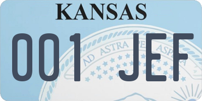 KS license plate 001JEF