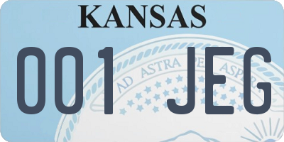 KS license plate 001JEG