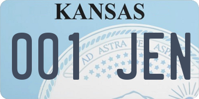 KS license plate 001JEN