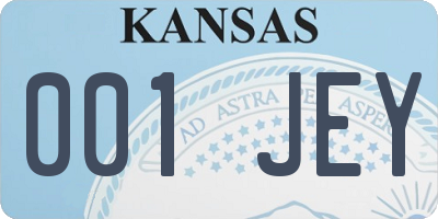 KS license plate 001JEY