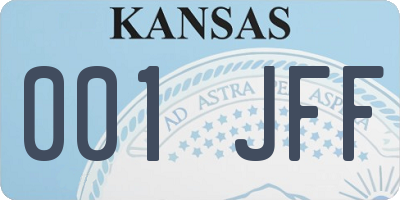 KS license plate 001JFF