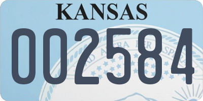 KS license plate 002584