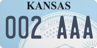 KS license plate 002AAA