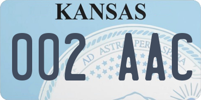 KS license plate 002AAC