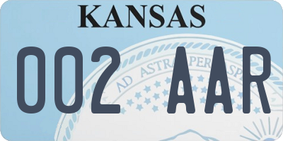 KS license plate 002AAR