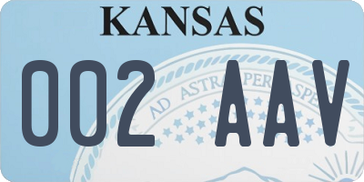 KS license plate 002AAV