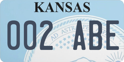 KS license plate 002ABE