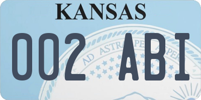 KS license plate 002ABI