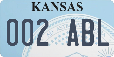 KS license plate 002ABL