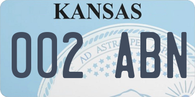 KS license plate 002ABN