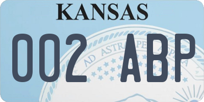 KS license plate 002ABP