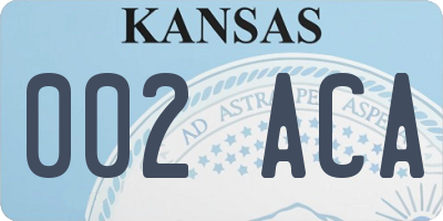 KS license plate 002ACA